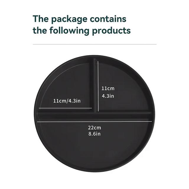 WORTHBUY Round Divided Dinner Plate – Microwave-Safe Plastic Food Tray for Fruit, Salad & Meals