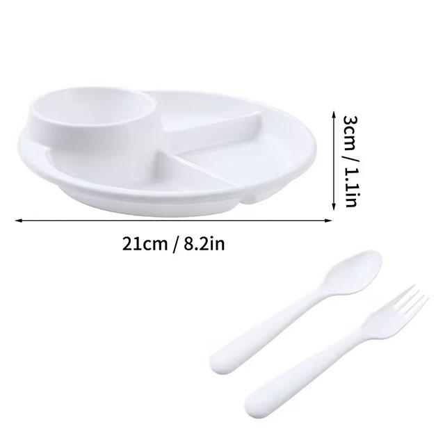 WORTHBUY Round Divided Dinner Plate – Microwave-Safe Plastic Food Tray for Fruit, Salad & Meals