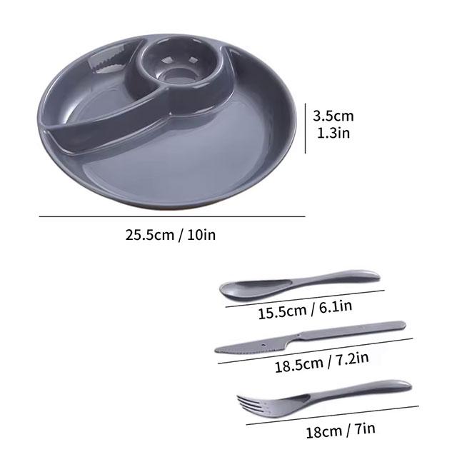 WORTHBUY Round Divided Dinner Plate – Microwave-Safe Plastic Food Tray for Fruit, Salad & Meals