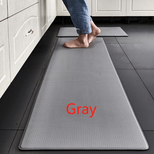 Tapis de cuisine rectangulaires imperméables et lavables en PVC anti-fatigue, épaisseur 8 mm, lot de 2 (45 x 75 cm + 45 x 180 cm).