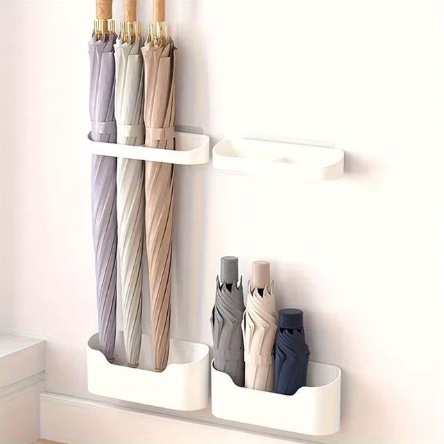 Wall-Mounted Umbrella Holder | Nail-Free Fastener Style | Multi-Functional Umbrella Storage Rack for Home & Office