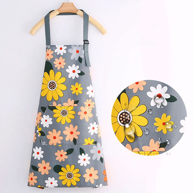 Waterproof Cotton Canvas Kitchen Apron – Breathable Fashion Cooking Apron for Men and Women – Lightweight Professional Work Apron