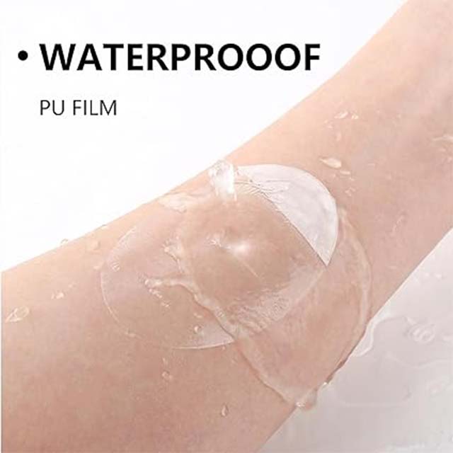 Waterproof Elastic Clear Adhesive Bandages – Transparent Ellipse Film Tapes for Swimming & Shower Protection (1.7 x 2.6 Inch)
