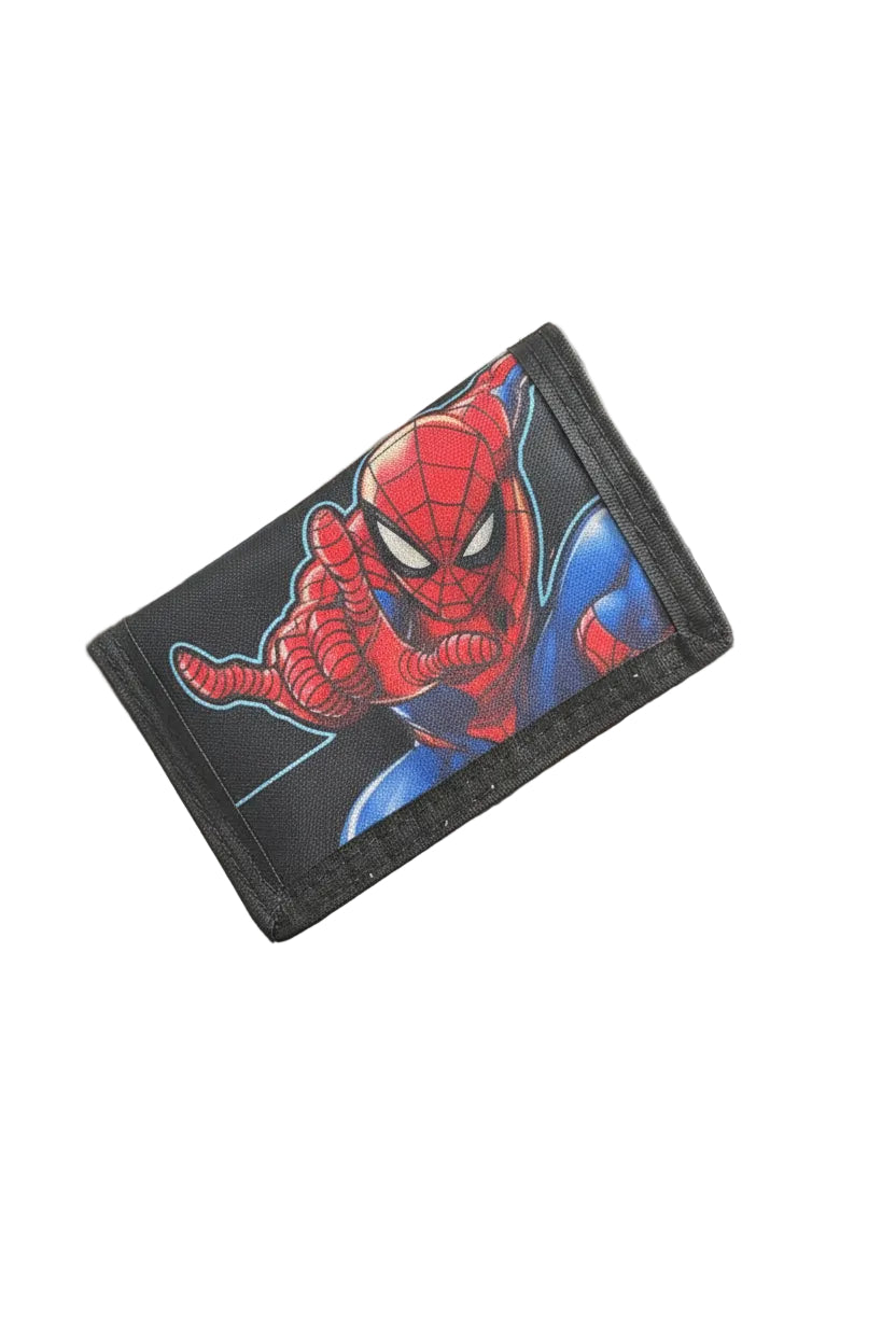 Spider-Man Kids Wallet – Foldable Cartoon Superhero Wallet for Boys with Multiple Card Compartments