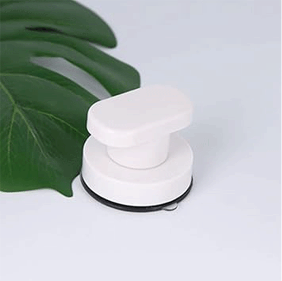 White 2-Piece Suction Cup Glass Mirror Door Handle – Round Bathtub, Shower, Cabinet & Drawer Knob Furniture Accessory