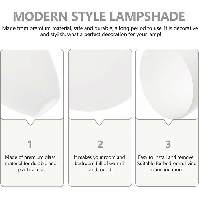 White Frosted Glass Bell-Shaped Light Shade Replacement – E27 Chandelier Cover Fixture