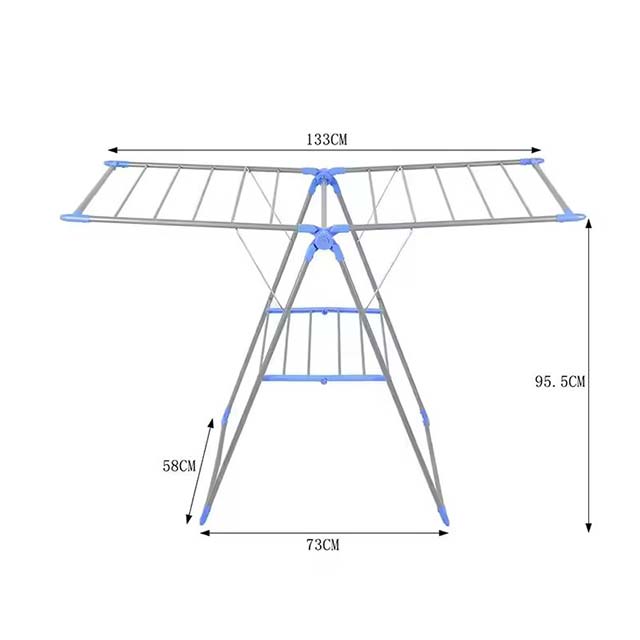 Wholesale Balcony Folding Hanger - Multifunctional Airfoil Clothes & Shoes Drying Rack, Metal & Plastic