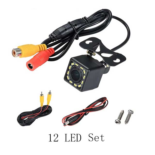Wide Angle HD Car Rearview Backup Camera – 12 LED Night Vision Reverse Parking Video Camera for Vehicles