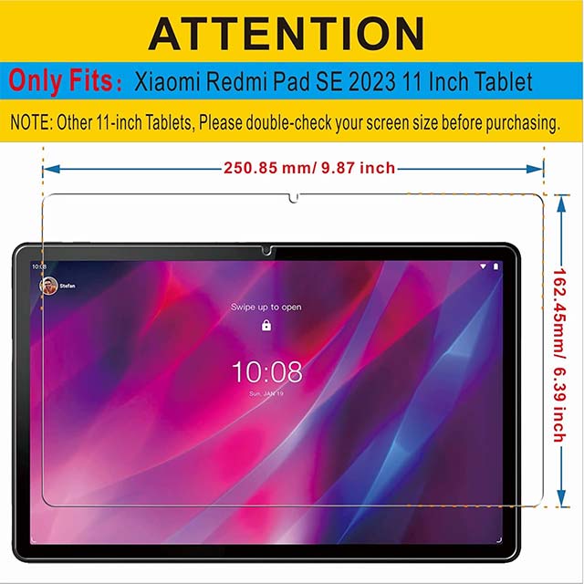 XunyLyee Tempered Glass Screen Protector for Xiaomi Redmi Pad SE 11 Inch Tablet – Anti-Scratch, Easy Installation, Ultra Clear & Durable Protection