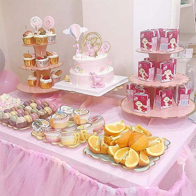 YAVO-EU 2-Pack Yellow 3-Tier Cake & Cupcake Stands – Reusable Serving & Muffin Stand for Weddings, Birthday Parties, Coffee Tables & Baby Showers