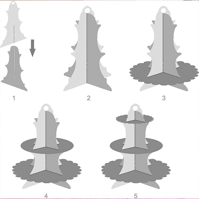 YAVO-EU 2-Pack Yellow 3-Tier Cake & Cupcake Stands – Reusable Serving & Muffin Stand for Weddings, Birthday Parties, Coffee Tables & Baby Showers