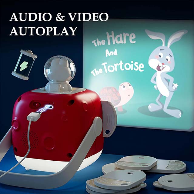 ZZZMOON Kids Story Projector – Interactive Bedtime Night Light & Storytelling Device