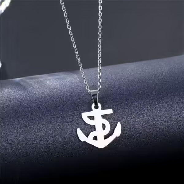 Collier unisexe avec pendentif ancre (EGN165)