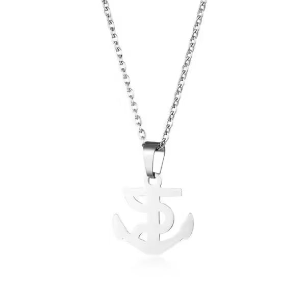 Collier unisexe avec pendentif ancre (EGN165)