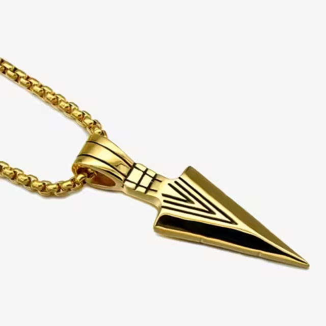 Collier unisexe avec pendentif flèche en acier inoxydable (EGN135)