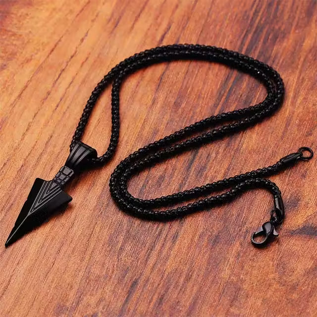 Collier unisexe avec pendentif flèche en acier inoxydable (EGN135)