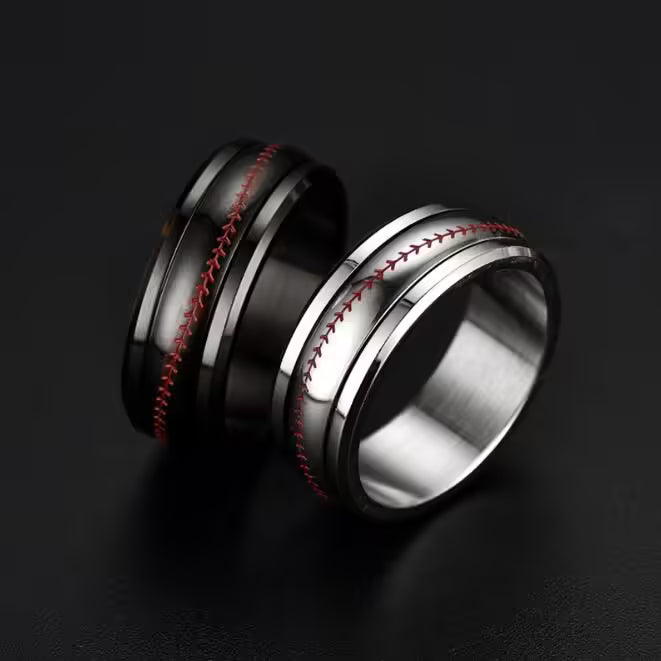 Baseball Shape Stainless Steel Ring (EGR042)