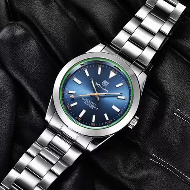 Montre BENYAR pour homme en acier inoxydable à mouvement automatique, modèle BY-5152