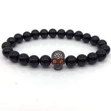 Black Skull Beads Bracelet (EGBT040)