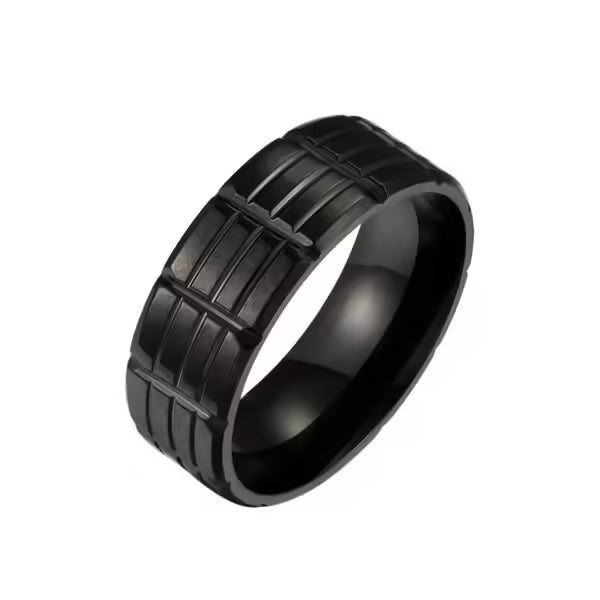 Black Stainless Steel Ring (EGR056)