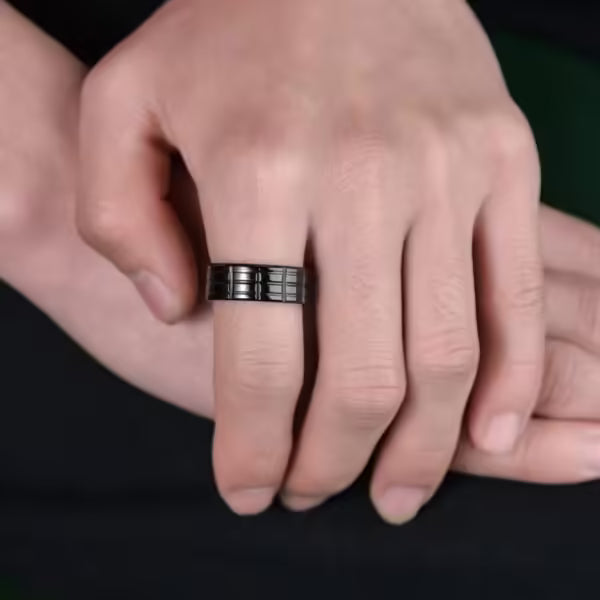 Black Stainless Steel Ring (EGR056)
