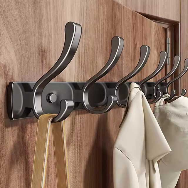 Black & White Wall Hook Coat Rack – Key, Bag, Clothes, Hat, Robe Hanger – Vintage Screw-In Bathroom Hanging Hooks