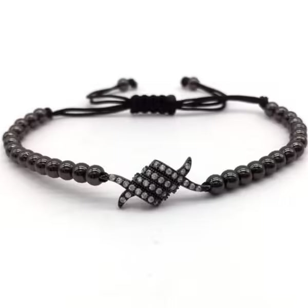 Black Zircon Shamballa Bracelet (EGBT224)