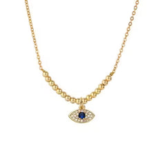 Collier pendentif œil bleu pour femme (EGN069)