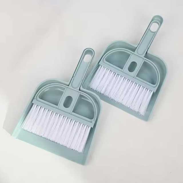 Blue Mini Desktop Cleaning Brush & Pet Broom Set - Dog & Cat Cleaning and Disinfection Household Tool