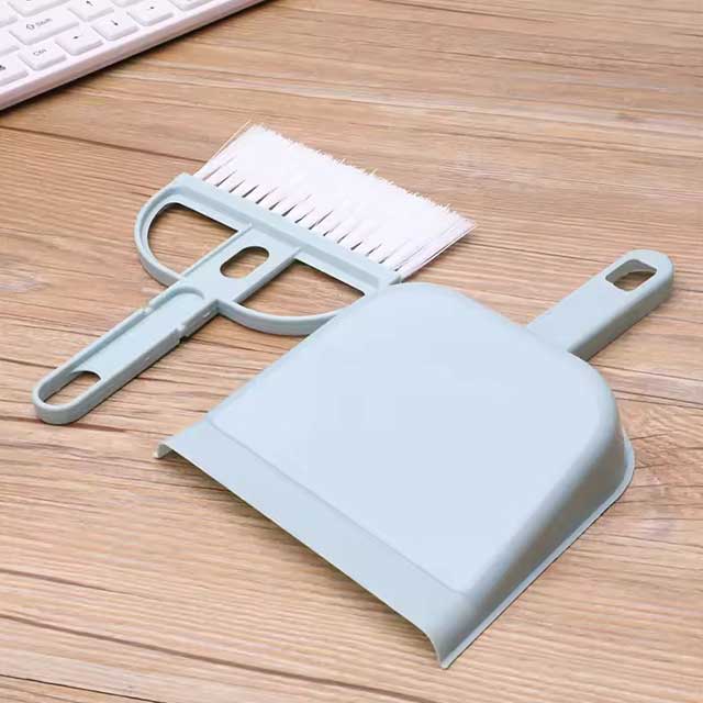 Blue Mini Desktop Cleaning Brush & Pet Broom Set - Dog & Cat Cleaning and Disinfection Household Tool