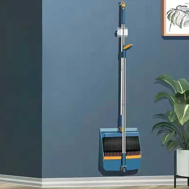 Brush and Shovel Broom & Dustpan Set - Vertical Folding Soft Fur, Non-Viscous Sweeping Broom, 2 Pcs/Set