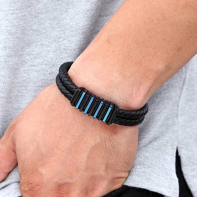 building shape men leather bracelet egbt116 gallery img 1