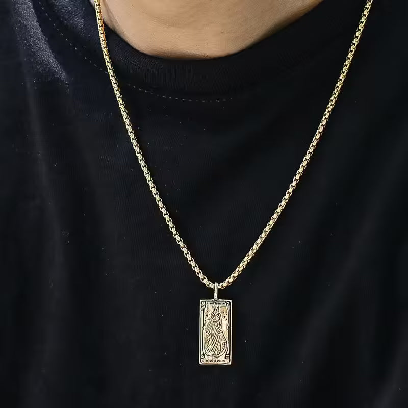 Card Tag Pendant Unisex Necklace (EGN119)