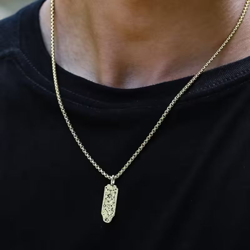 Card Tag Pendant Unisex Necklace (EGN132)