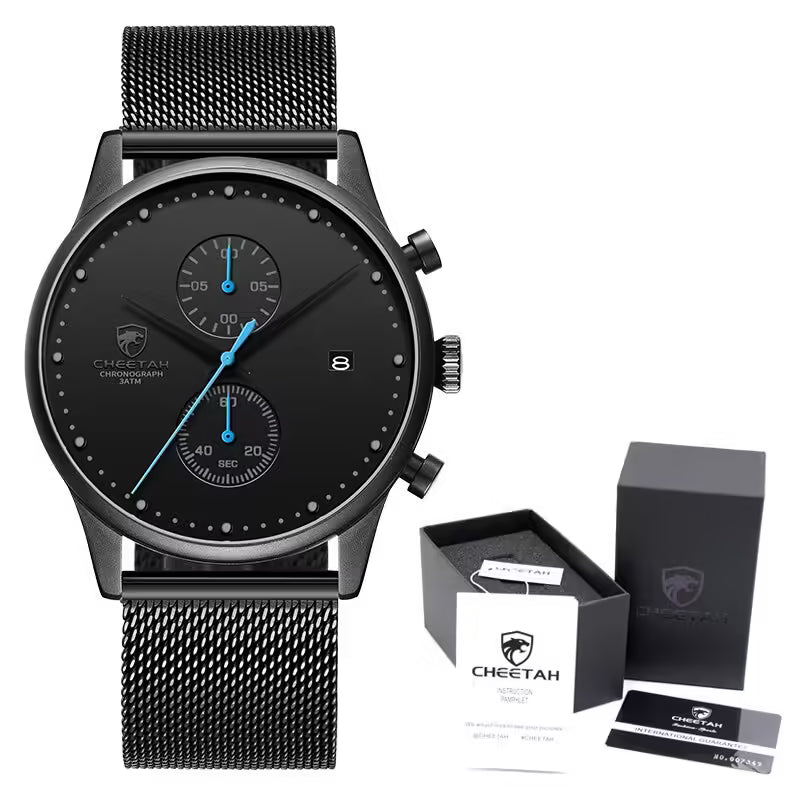 Montre homme CHEETAH Chronographe en maille et acier inoxydable (CH1605M)