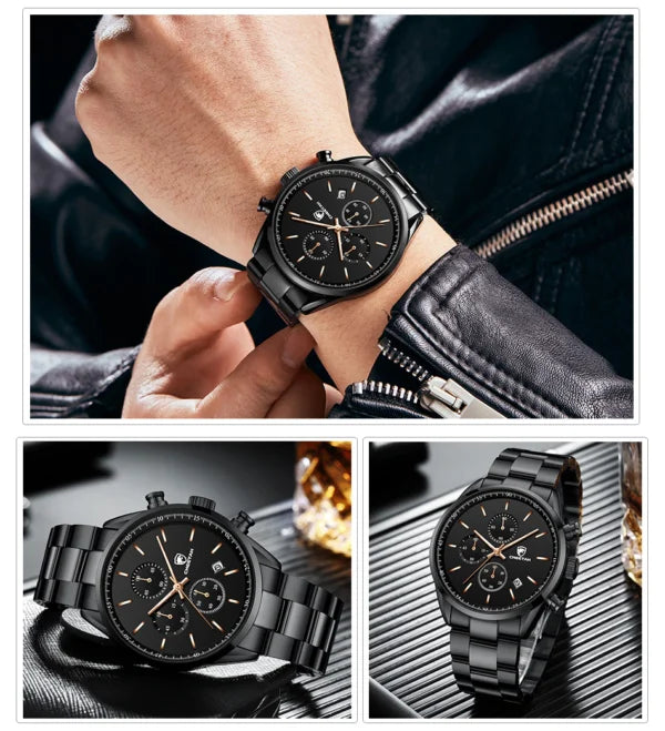 cheetah chronograph stainless steel men watch ch1607S gallery img 2