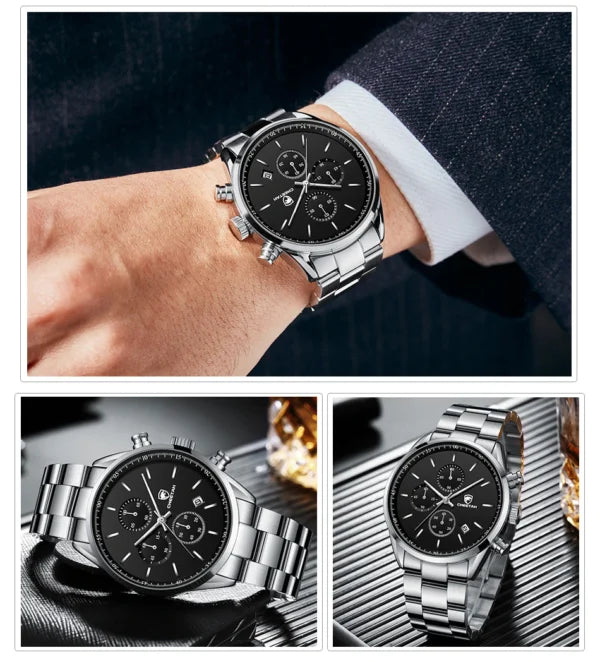 cheetah chronograph stainless steel men watch ch1607S gallery img 3