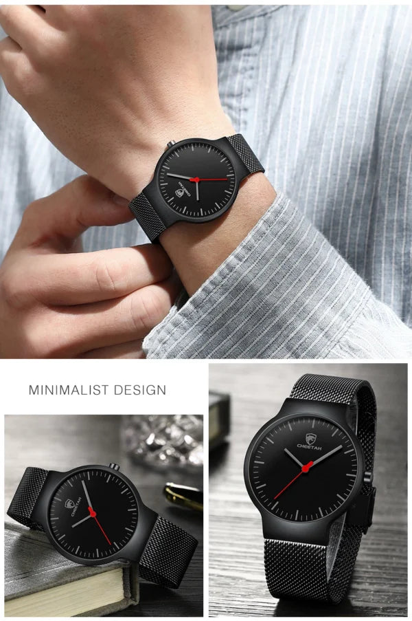 cheetah ultra thin stainless steel men watch ch1609 gallery img 11