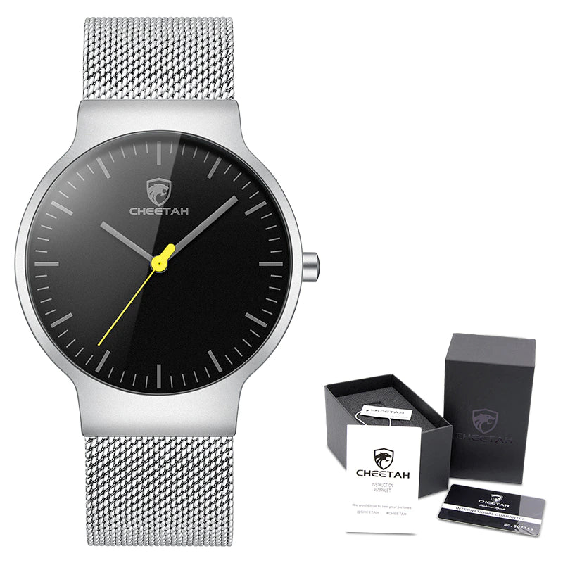 cheetah ultra thin stainless steel men watch ch1609 gallery img 20