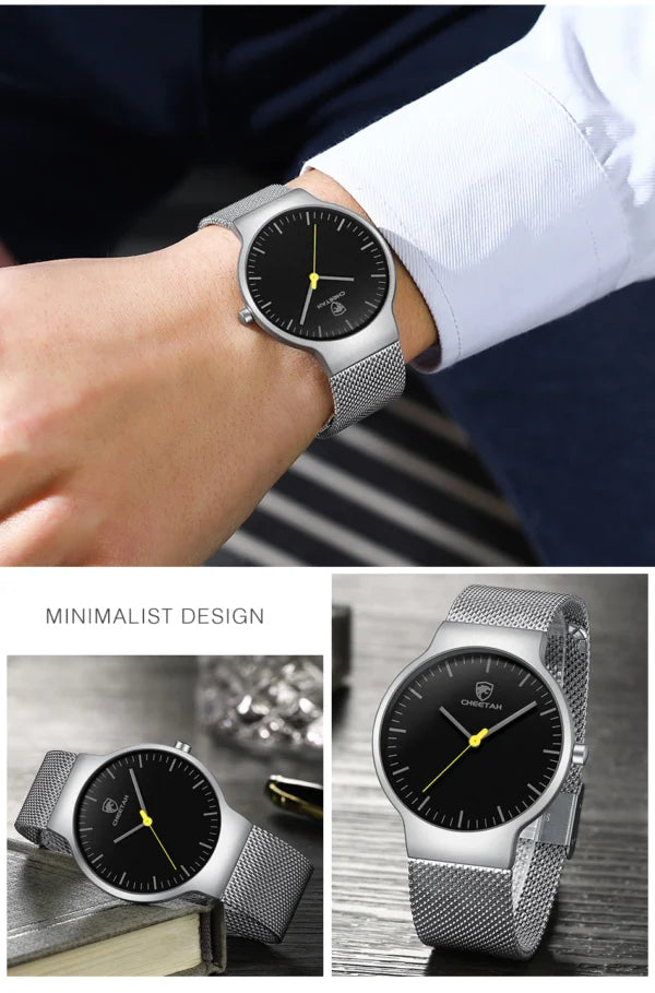 cheetah ultra thin stainless steel men watch ch1609 gallery img 3