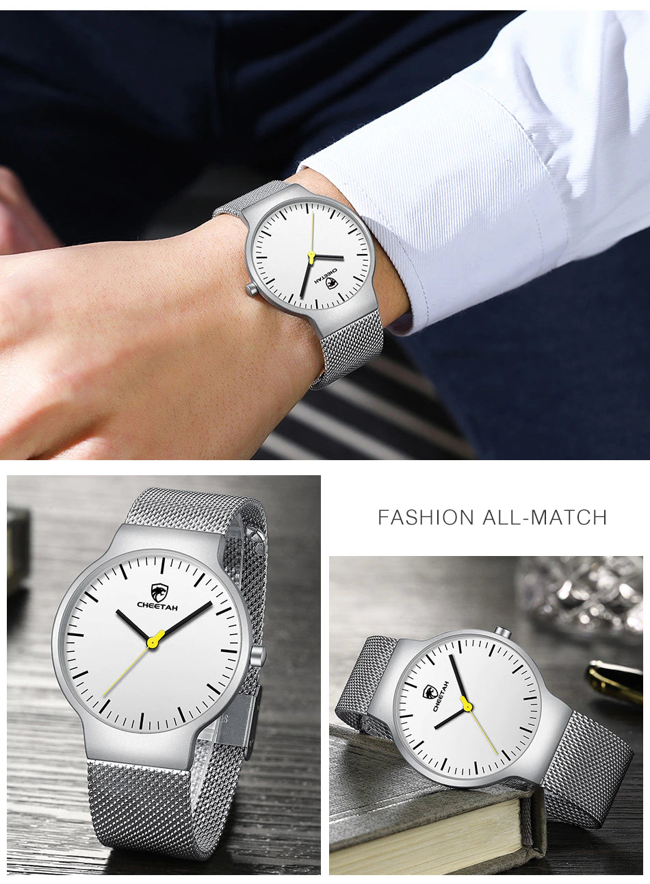 cheetah ultra thin stainless steel men watch ch1609 gallery img 7