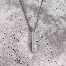 Collier rectangulaire classique 3D en acier inoxydable EGN055 (EGN055)