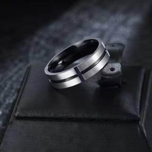 Classic Cross Unisex Width 6mm Stainless Steel Ring (EGR040)