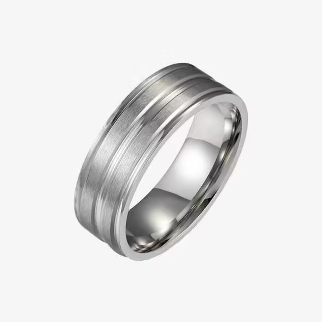 Bague homme classique, simple et mate (EGR034)