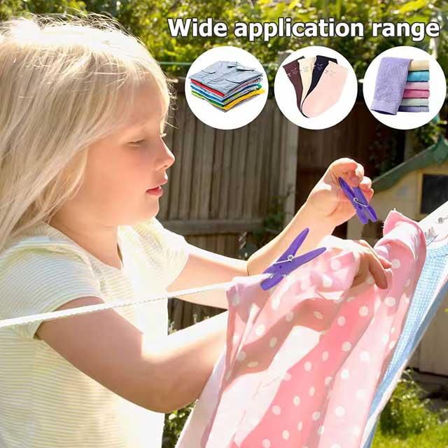 48Pcs Clothes Pegs for Washing Line - Strong Grip, Windproof Plastic Clothespins for Home Laundry