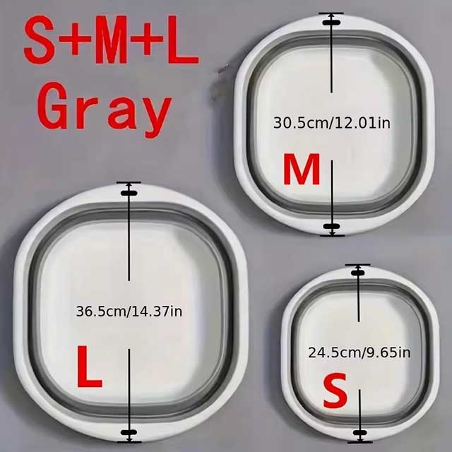 Collapsible Washing Up Bowl - Folding Wash Basin with Hanging Hole, Perfect for Hiking, Travel, Picnic, and Kitchen Use