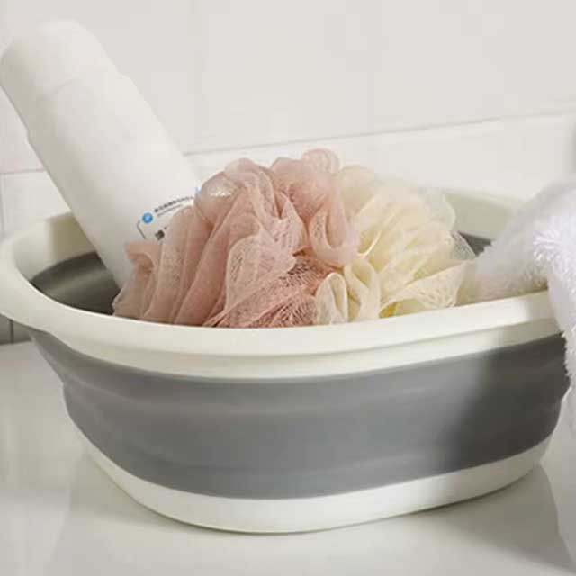 Collapsible Washing Up Bowl - Folding Wash Basin with Hanging Hole, Perfect for Hiking, Travel, Picnic, and Kitchen Use