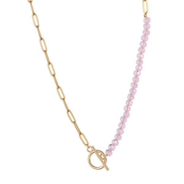 colored beads x chain women necklace egn077 gallery img 6