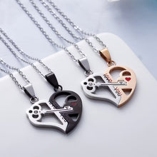 Couple 2 pcs Broken Half Heart Pendant Necklace (EGN066)
