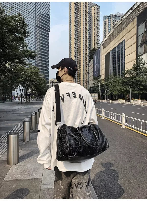 Crocodile Pattern PU Leather Unisex Hand Bag (EGB160)